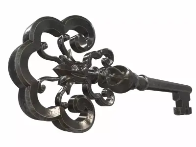 Skeleton ornamental key 3 3D model