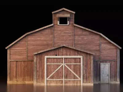 Realistic Medieval Workshop Low-poly 3D model