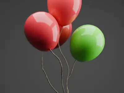 Floating Balloon Animation 3D model
