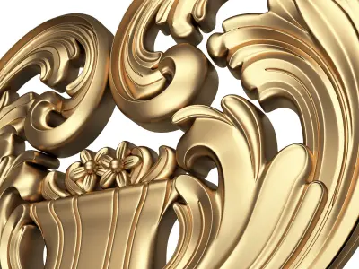 Carved Flower Decor 07 Low-poly 3D model