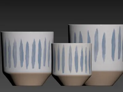 Watercolor Blue vase 3D model
