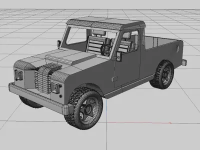 3D lowpoly truck - Land Rover 109 LWB SERIE III  Free low-poly 3D model