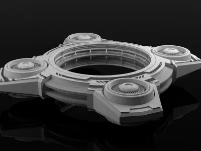 Spaceship futuristic spinner Free 3D model