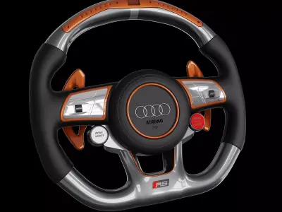 AUDI A3 STEERING WHEEL  Low-poly 3D model