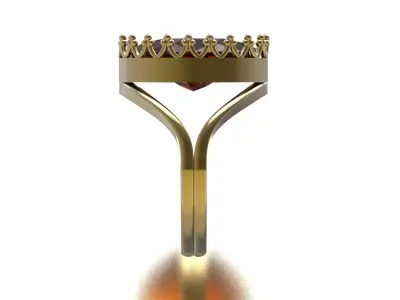 Open Band Solitaire with Crown Setting model gr0175 3D print model