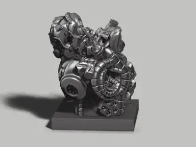 Modern Abstract robotic sculpture 3d print model 150 3D print model