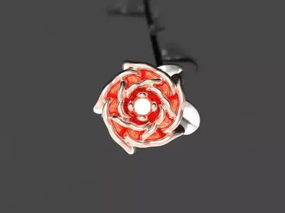 STL 3D gold rose model sj0026 3D print model