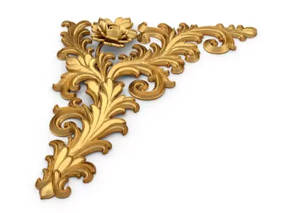 Classic carved corner decor ornament cnc 3d printing stl 09 3D print model