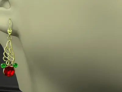 earrings eagle 3D model