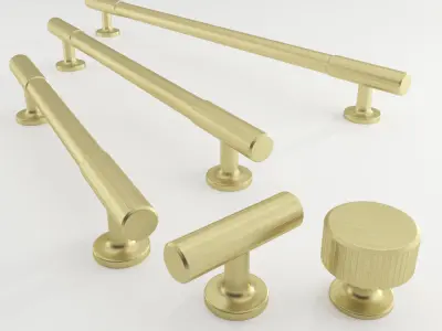 Luxury handle sets Low-poly 3D model