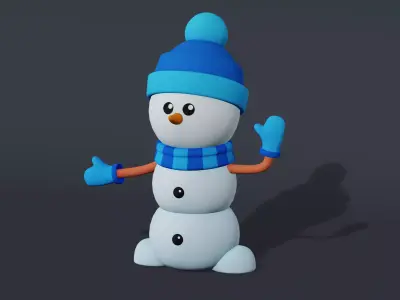 Snowman Cartoon Low-poly 3D model purchase