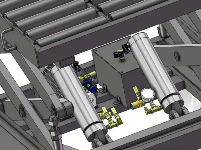 Hydraulic Lift Table with Roller Conveyor 3D model