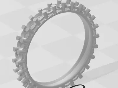 Full ring round gem 3D print model