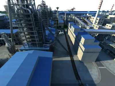 Industrial factory Chemical plant 3D model