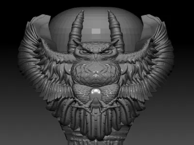 Owl Ring 3D print model 3D print model