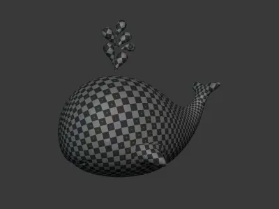 Cartoon Whale Low-poly 3D model