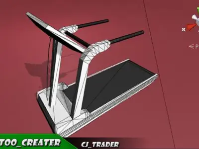 Gym Treadmill Lowpoly 3D model Free Free low-poly 3D model