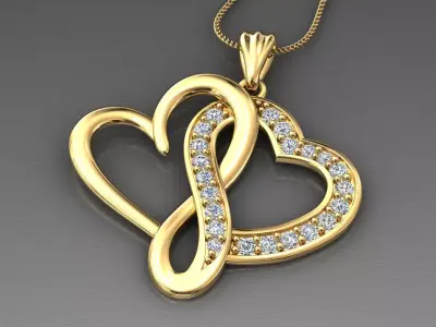 heart pendant infinity love diamond 3D print model