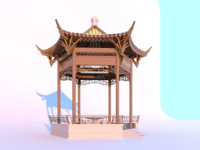 Chinese style pavilion 3D model