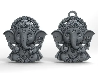 ganesha smile pentant cnc model 3D print model
