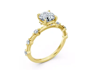 Luxury Solitaire Diamond Ring CAD Model 3DM File 3D print model