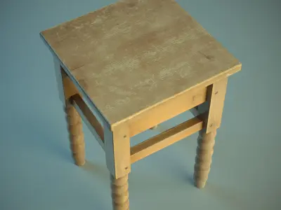 Wooden Chair PBR Low-poly 3D model