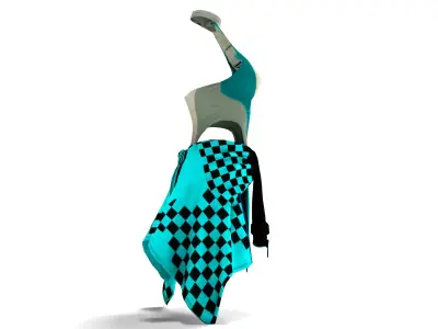 Racer Rigged Woman Dress 3D model