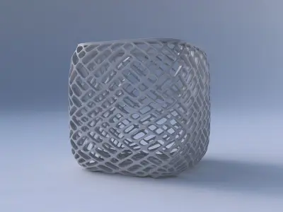 Vase quadratic stumpy with lattice tiles 3D print model