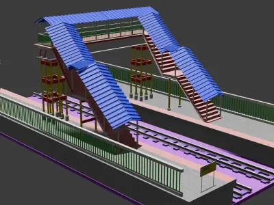 Indian railway statiion 3D model