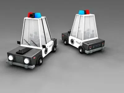  low poly police car Low-poly 3D model