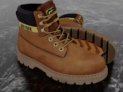 GREYDER - 3D BOOTS - CAMEL Low-poly 3D model
