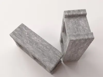 Cinderblock two concrete blocks 3D model