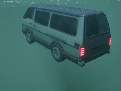 Retro Futuristic Van Low-poly 3D model