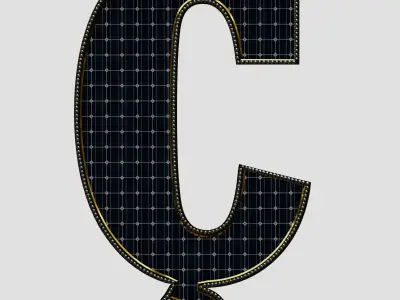 Solar Panel Letter - C 3D model