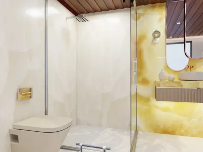 Luxury Modern Bathroom Interior Design Asset 3D model