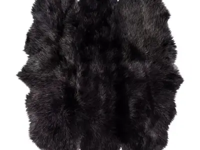 Sheepskin Area Rug Gray 3D model