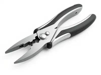 Versatile Pliers with Rubberized Grips and Metallic Finish mo... Low-poly 3D model