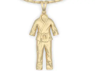 karate dress pendant Sculpture jewelry gold 3D print model