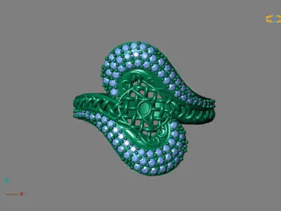 STL 3DM Women Ring Womens Ring Diamonds With Stone Model 3D print model