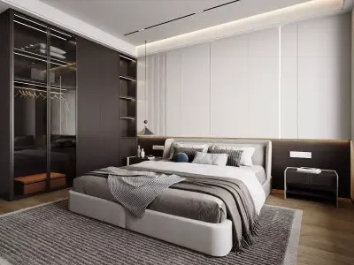 Modern Master Bedroom Free 3D model