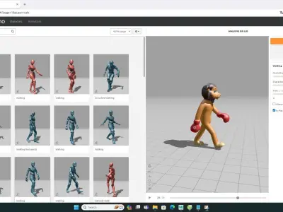 Boxing Lion Animal Animated Low-poly 3D model