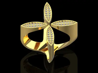 Ring with diamonds  N119 3D print model