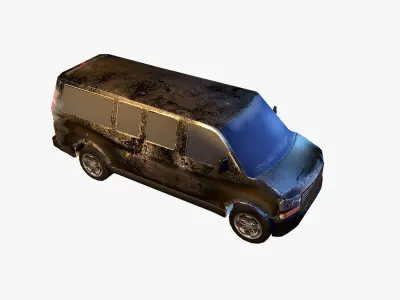 Rusty Car Collection Low-poly 3D model