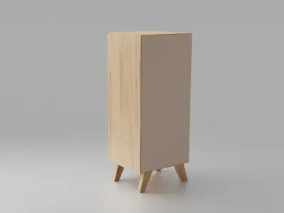 Scandinavian chiffonier with 5 drawers Low-poly 3D model