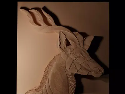 Kudu CNC 3d Print High Relief Sand Casting 3D print model