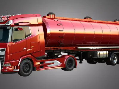 XG Truck with Tanker Trailer 3D model