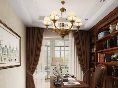 Classic Cabinet Scene Interior 3D model