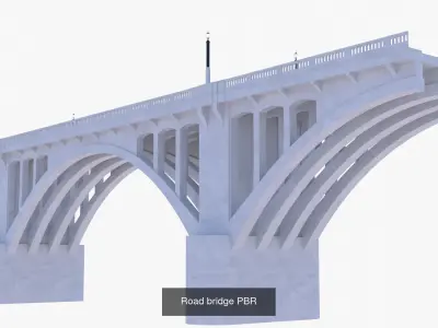 Concrete and steel bridge PBR 3D Model Collection