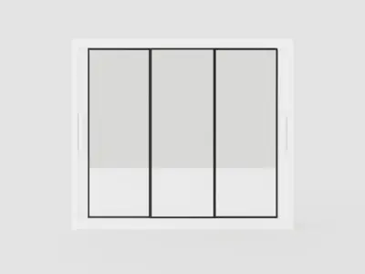 Sia Wardrobe 250 Cm Sliding Doors Mirrors Low-poly 3D model