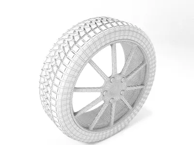 Car wheel 3D model